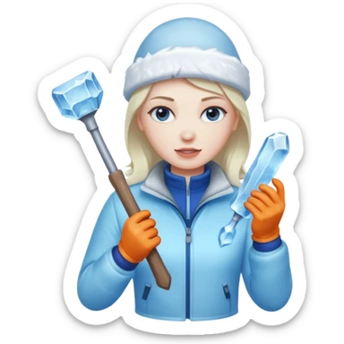 female ice sculptor sticker