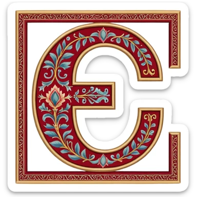  letter c made out of persian carpet texture sticker