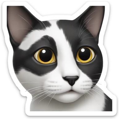 black and white cat with black chin sticker