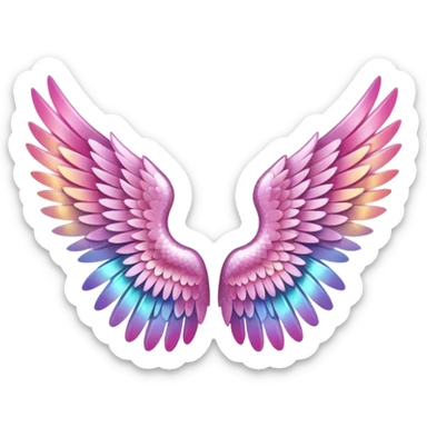 Sparkly little soft pink pony wings. Only left and right wings without pony. sticker