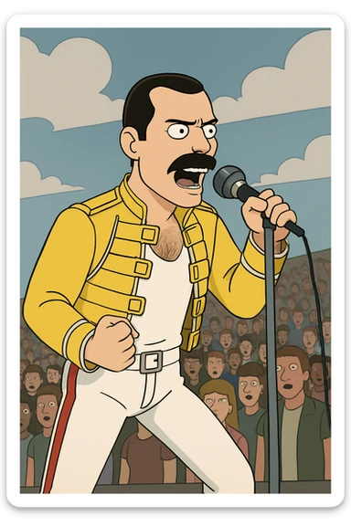  queen live at wembley the people  Freddie Mercury sticker