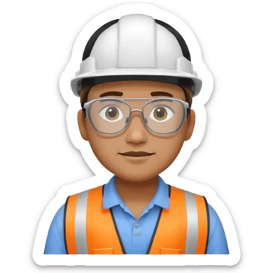 Civil engineer wearing white cap sticker