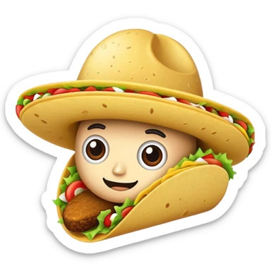 Subtle cartoon taco perfect for apparel, with a slight baseball theme sticker