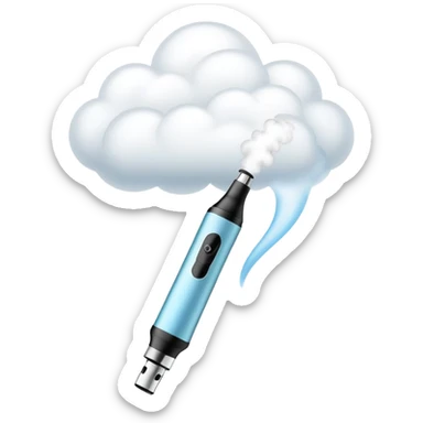 modern vape pen with vapor cloud sticker