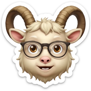 child with goat horn and eyeglasses sticker