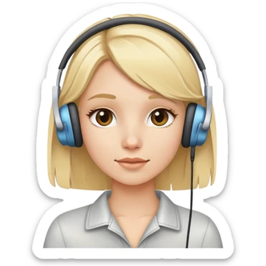 blonde girl with earphones sticker