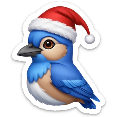 Christmas Jays with red hat sticker