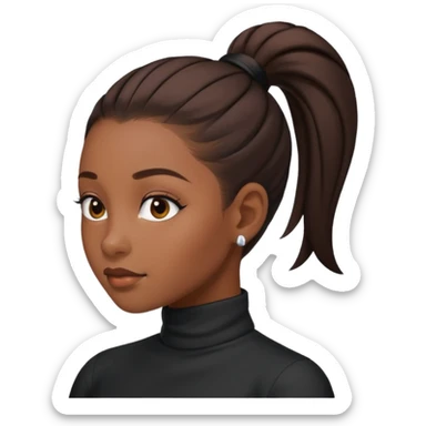 black girl with slick back ponytail  sticker