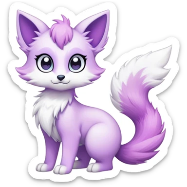Kawaii bright fantasy ethereal anthro fursona Fakemon with tufted tail  sticker
