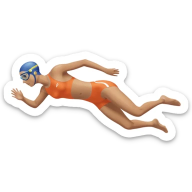 swimmer diving into a swimming pool, side profile view, smooth gradients, clean lines, realistic proportions. sticker