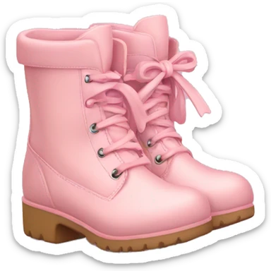 Pastel pink boots with bows  sticker
