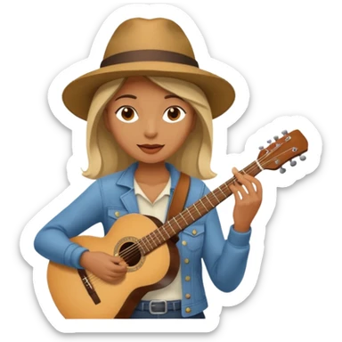 Street Music Performer woman with hat sticker