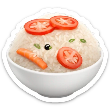 rice with tomato and surimi sticker