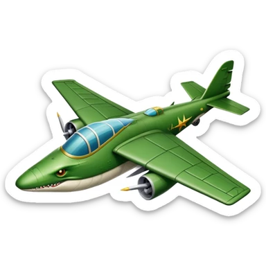 Un cocodrilo en forma de avion de guerra sticker