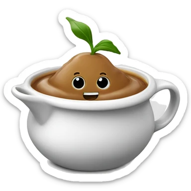 happy gravy in a gravy boat sticker