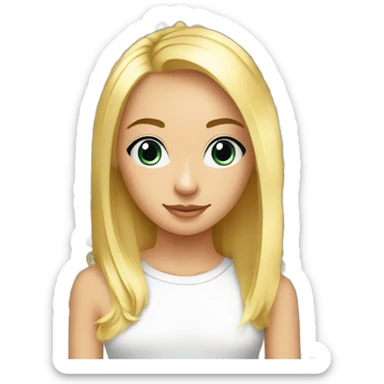 fille blonde cheveux lisse yeux bleus sticker