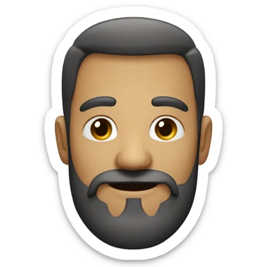 a man with small  dark moustache and beard happy smiling face sticker