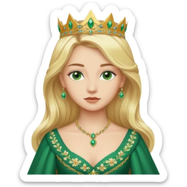 Queen Ozma from the Wizard of Oz with long blonde hair, green eyes and outfit  sticker