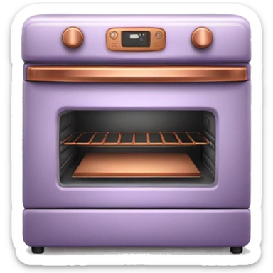 Realistic pastel purple and metallic copper vintage oven. sticker