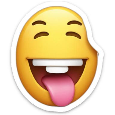 classic round emoji with tongue sticking out just slightly outside of pursed lips sticker