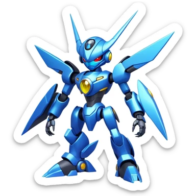 Shiny Futuristic Cool Fakemon-Pokemon-Digimon-Spectrobes-Medabot-fusion, full body sticker