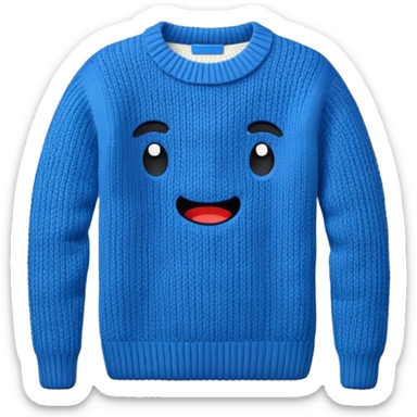 A 3D cartoon warm sweater with chunky knit texture, folded on a table, smooth shadows, Memoji-style realism. sticker