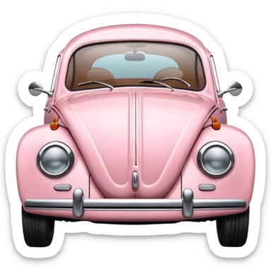 light pink vintage beetle car sticker