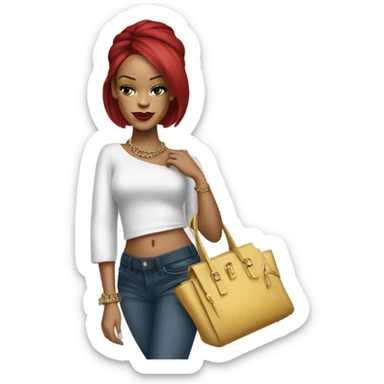 Rihanna holding a handbag sticker