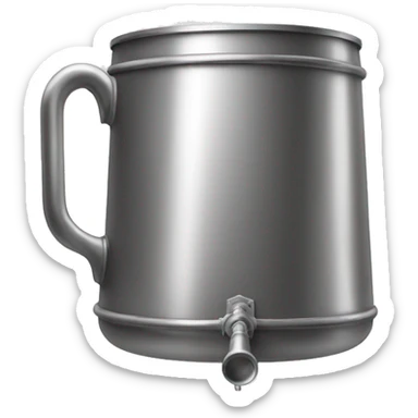 beer brewing vessel made out of metal sticker