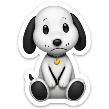Snoopy acostado llorando sticker