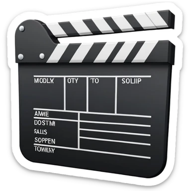 minimalist movie slate with clean lines, one diagonal stripe, geometric rectangular outline sticker