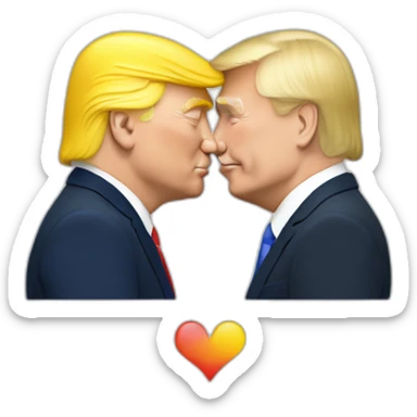 trump-and-putin-kissing,-lgbtq+ friendly, positivity, inclusiveness sticker