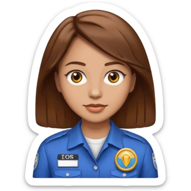 Brown hair brown eyes light skin female journalist sticker