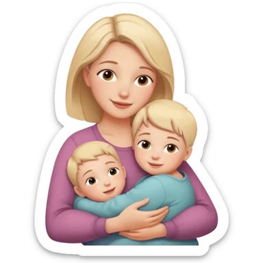 A loving mother holding her young child in her arms, warm natural light coming through a window, soft smile, emotional connection, candid moment, realistic photography, shallow depth of field, high resolution, warm tones
 sticker