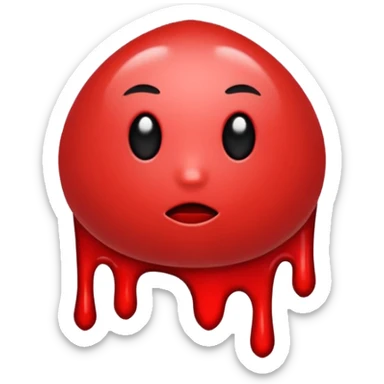 blood emoji that is a mix or red & black sticker
