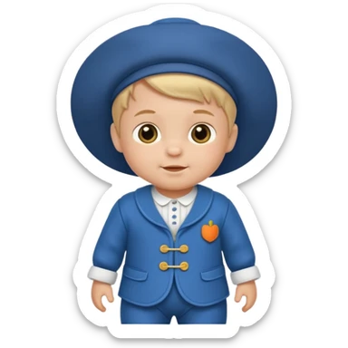 baby boy traditional dutch clothes sticker