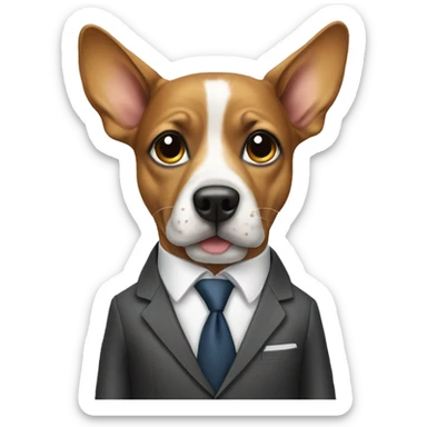 Dog wearing a suit sticker