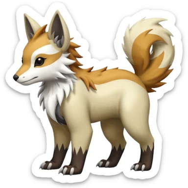 Shiny Brown Golden Ginger Black Grey White Beige Linoone-Absol-Trico-Hybrid (Full body) sticker