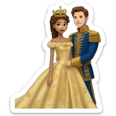Zendaya with tom holland as a royal, fine art sticker