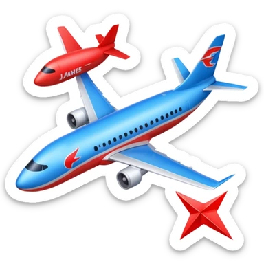 un avions avec une fleche qui traverse avec ecris JJ airlines sticker