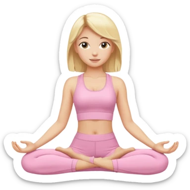 Yoga Blonde Girl With Light Pink Clothes sticker