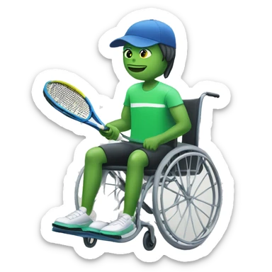 Person playing tennis in a wheelchair sticker