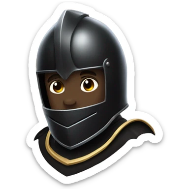 "A robust, black knight guy providing full covered in helmet." sticker