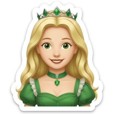 Ozma from the Wizard of Oz with long blonde hair, green outfit sticker