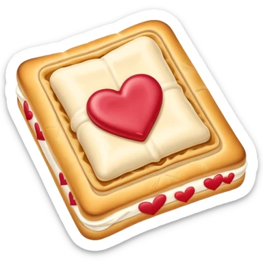 Frosted Toaster strudel pastry with hearts sticker