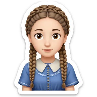 young modest jewish girl braids no headband sticker
