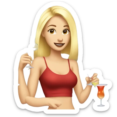 Blonde girls partying with cocktails sticker