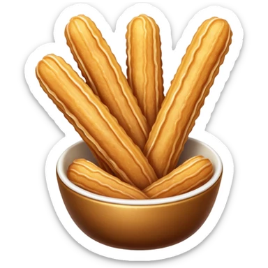 crispy golden churros, delicious, sugar dusted, appetizing sticker