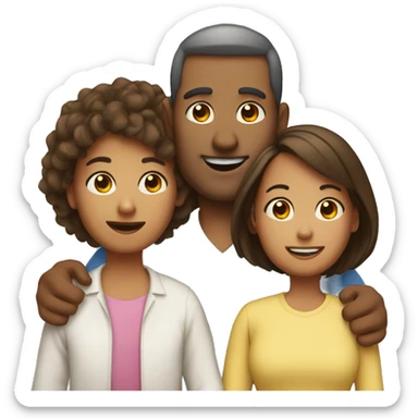 Family of 5 mum dad 3 kids sticker