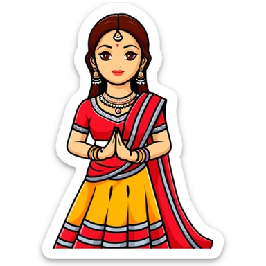 Aishwarya Rai in a lehenga, traditional Indian bridal outfit, jewelry sticker